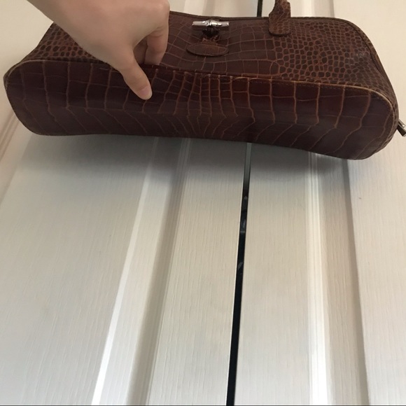 Longchamp vintage embossed leather brown purse - Picture 10 of 11